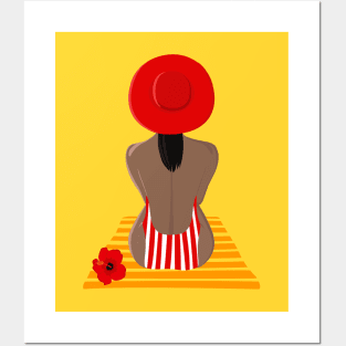 Brunette in Red Hat Posters and Art